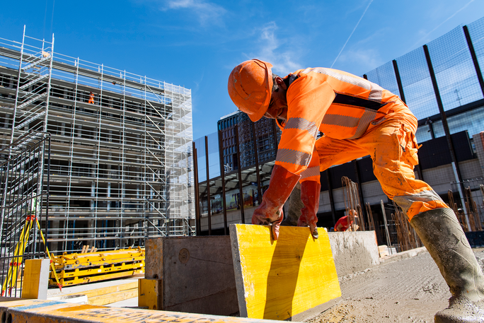 Trabajador en un obra